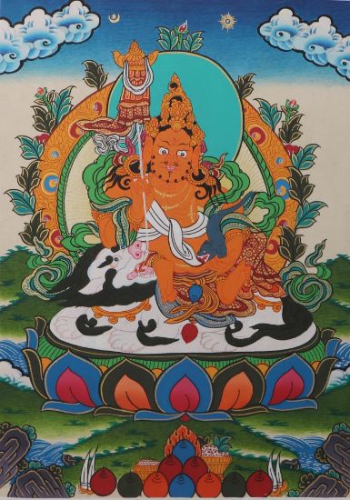 Picture of Singh Kuber Thangka | Dzambhala Kuber Thangka 